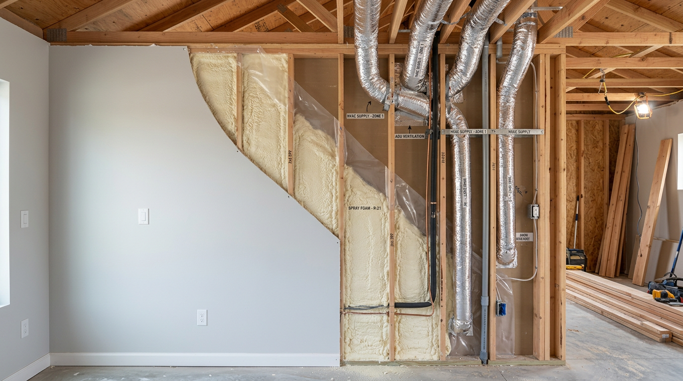 Proper insulation and ventilation installation during a garage conversion remodel