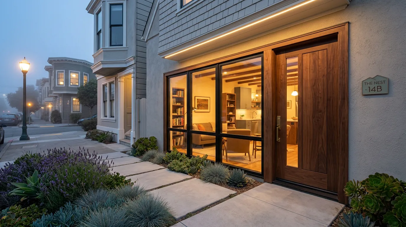 Exterior view of a professionally remodeled garage conversion ADU in San Francisco